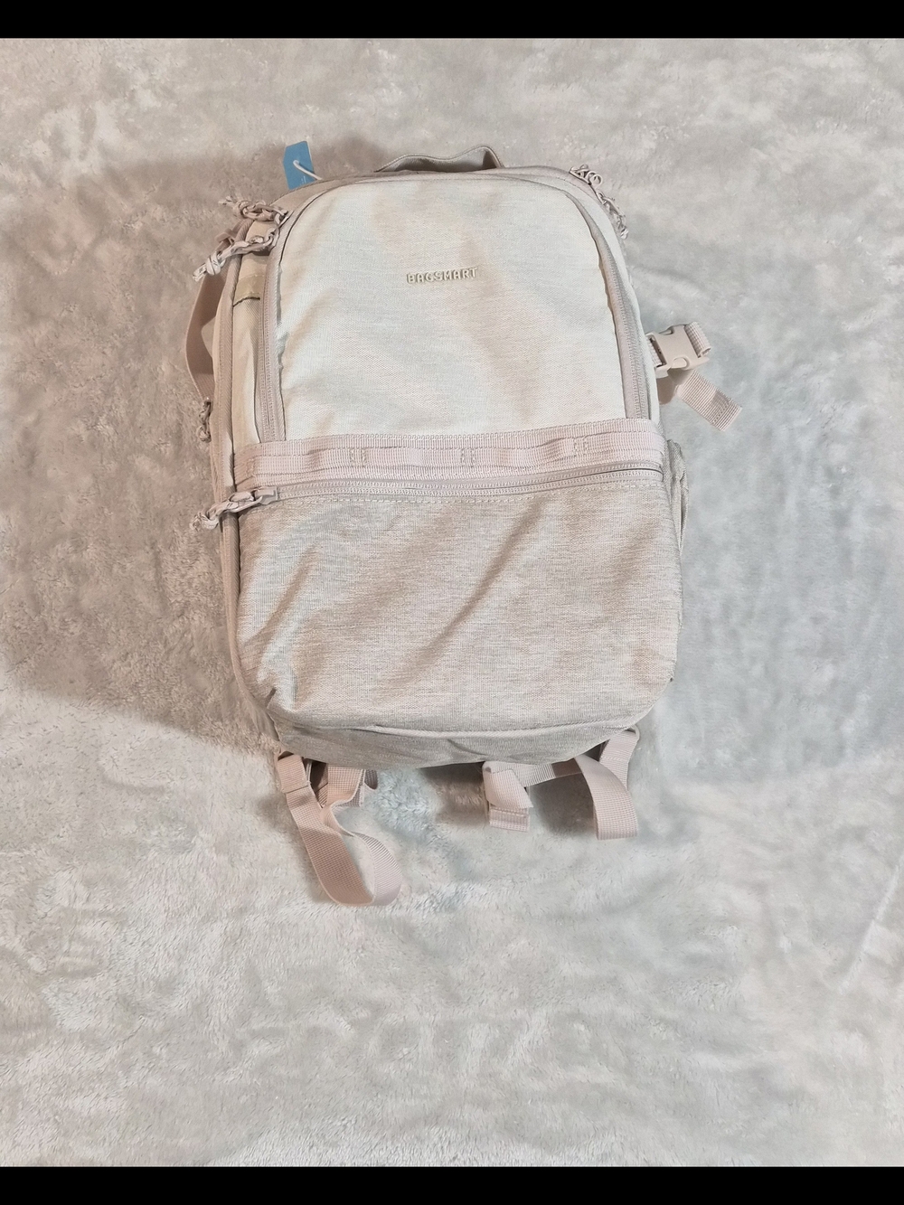 BAGSMART NWT Camera Backpack Photography Bag w/ Crossbody Strap Beige